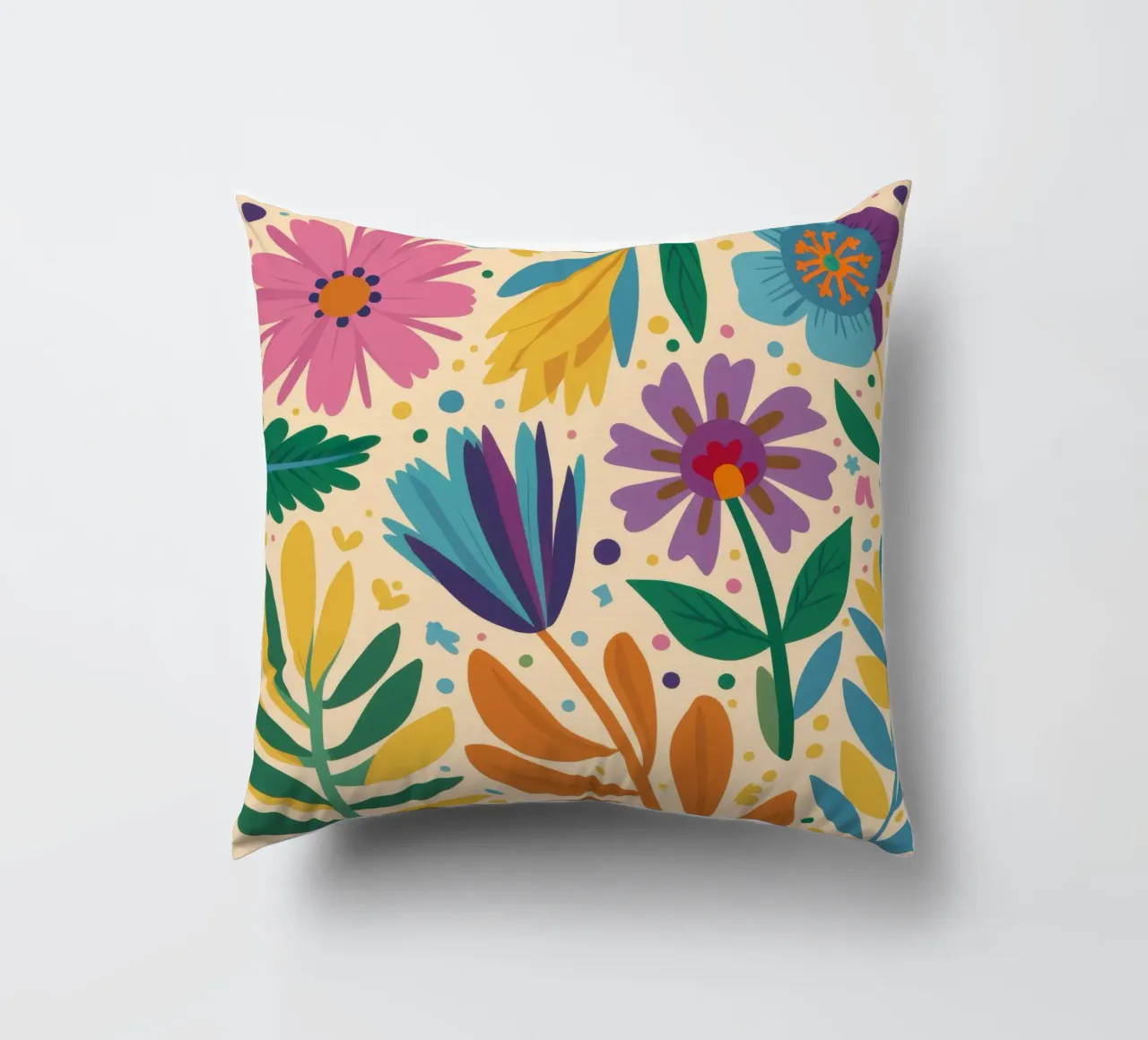 Patch di fiori selvatici stravaganti cuscino da Solace Light