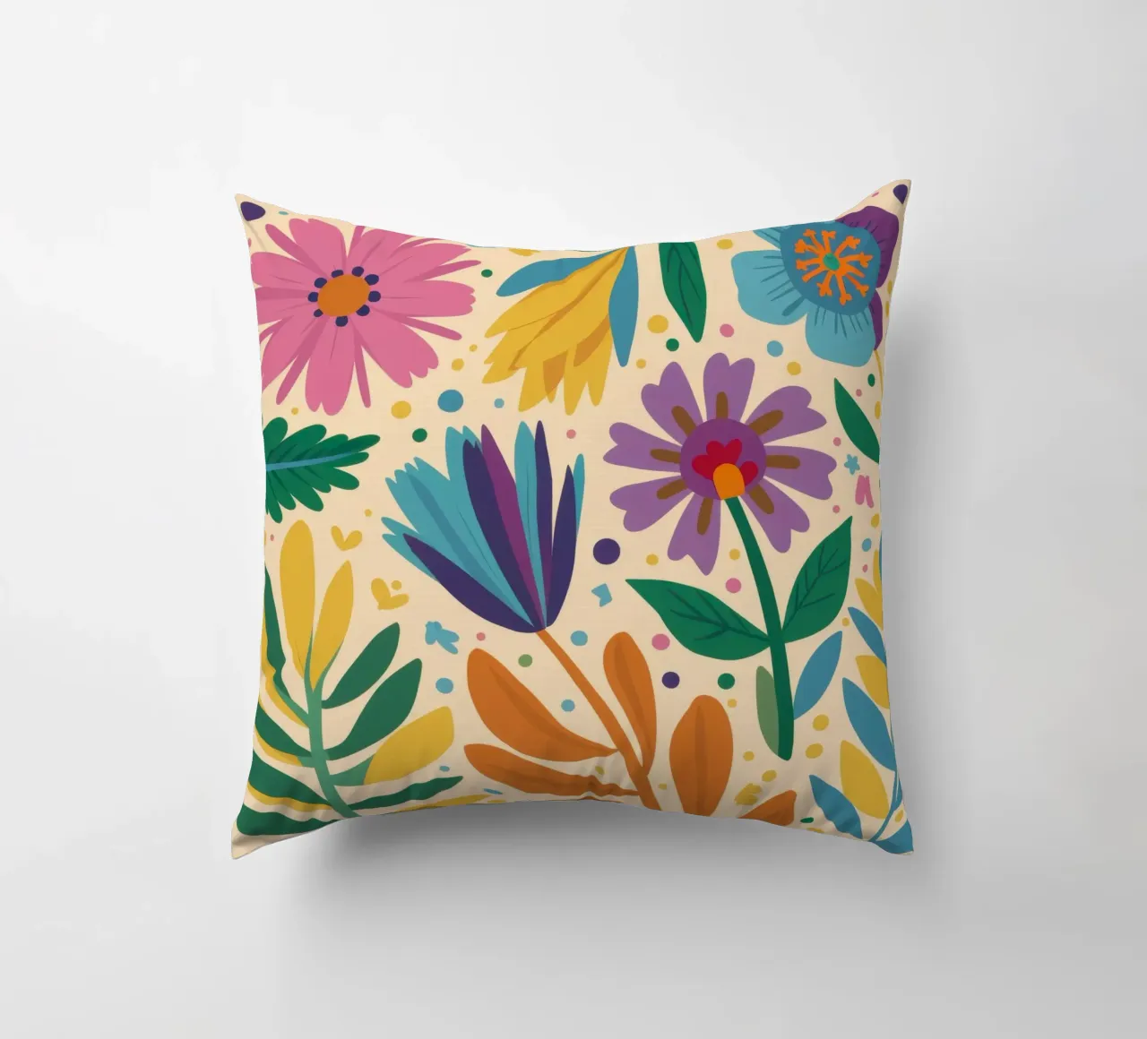 Patch di fiori selvatici stravaganti cuscino da Solace Light