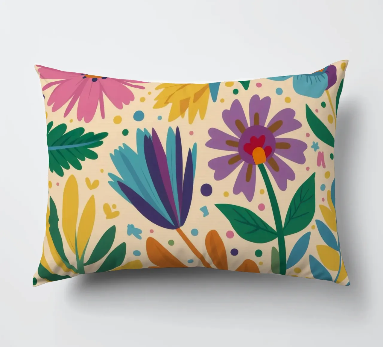 Patch di fiori selvatici stravaganti cuscino da Solace Light