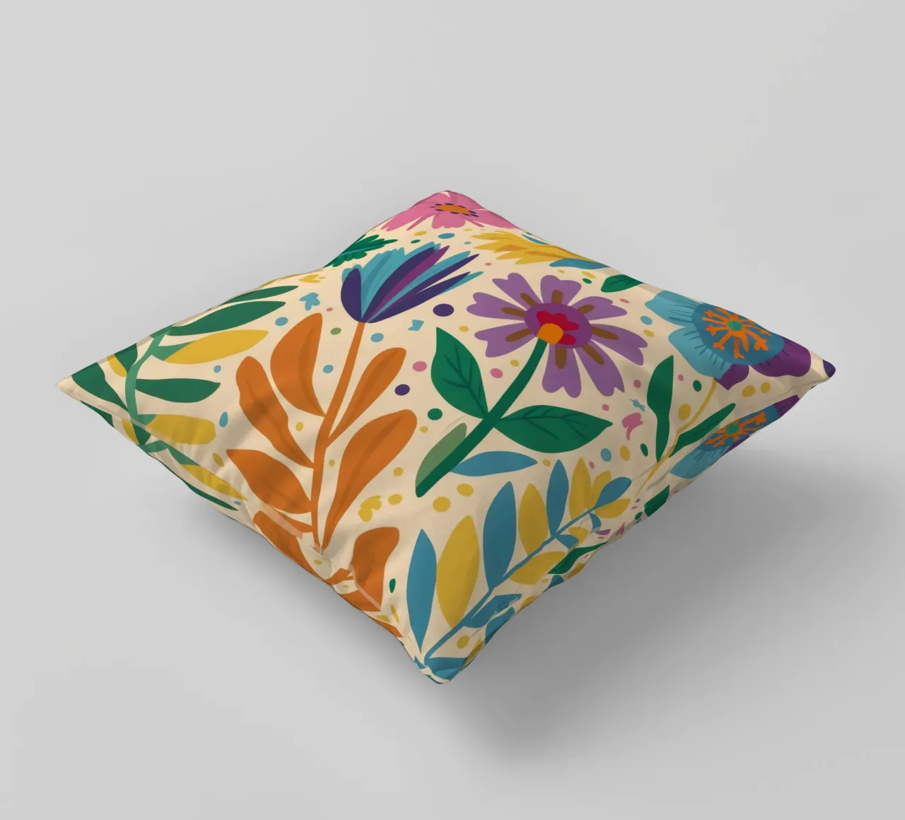 Patch di fiori selvatici stravaganti cuscino da Solace Light