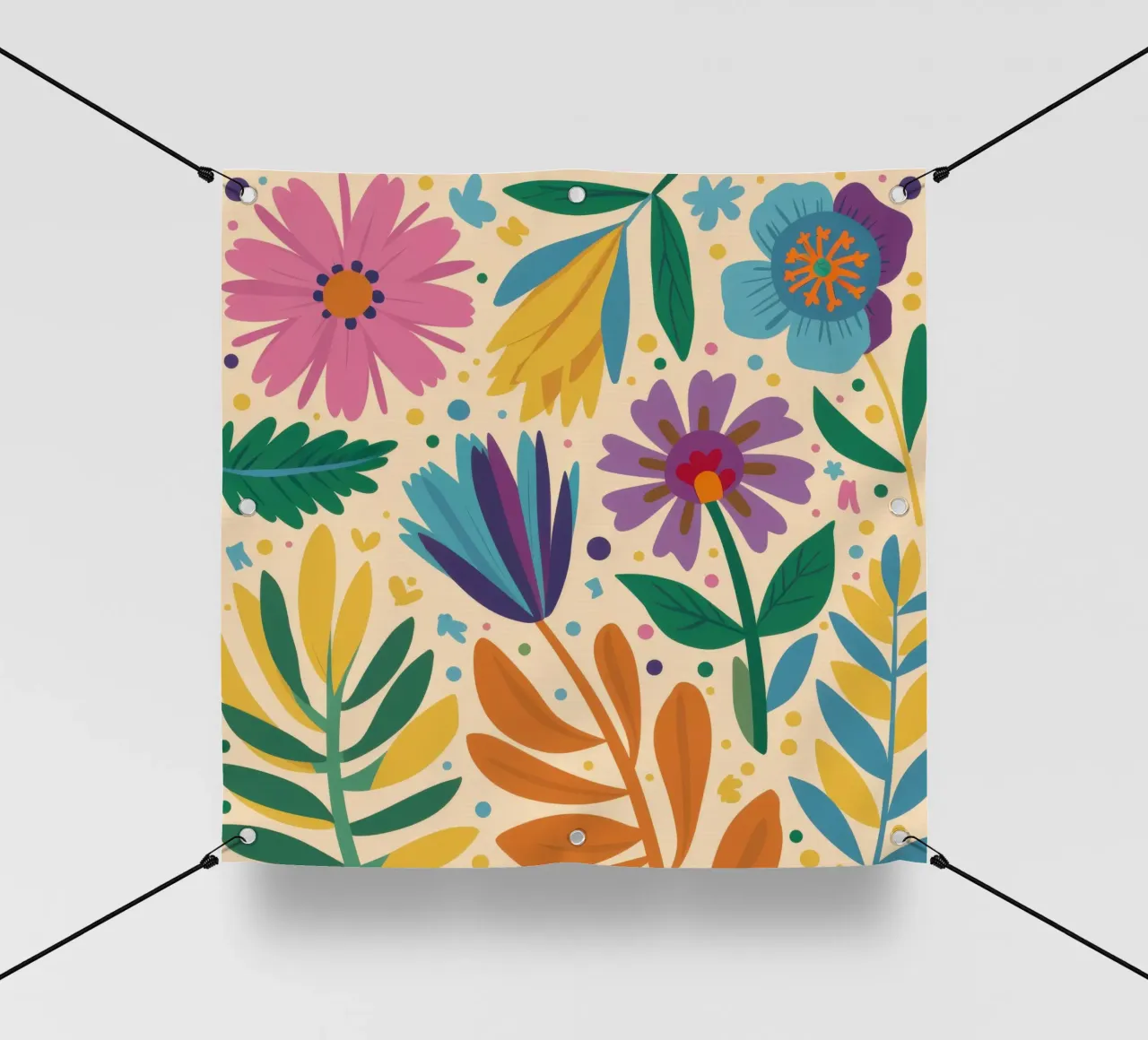 Patch di fiori selvatici stravaganti telo in pvc da Solace Light