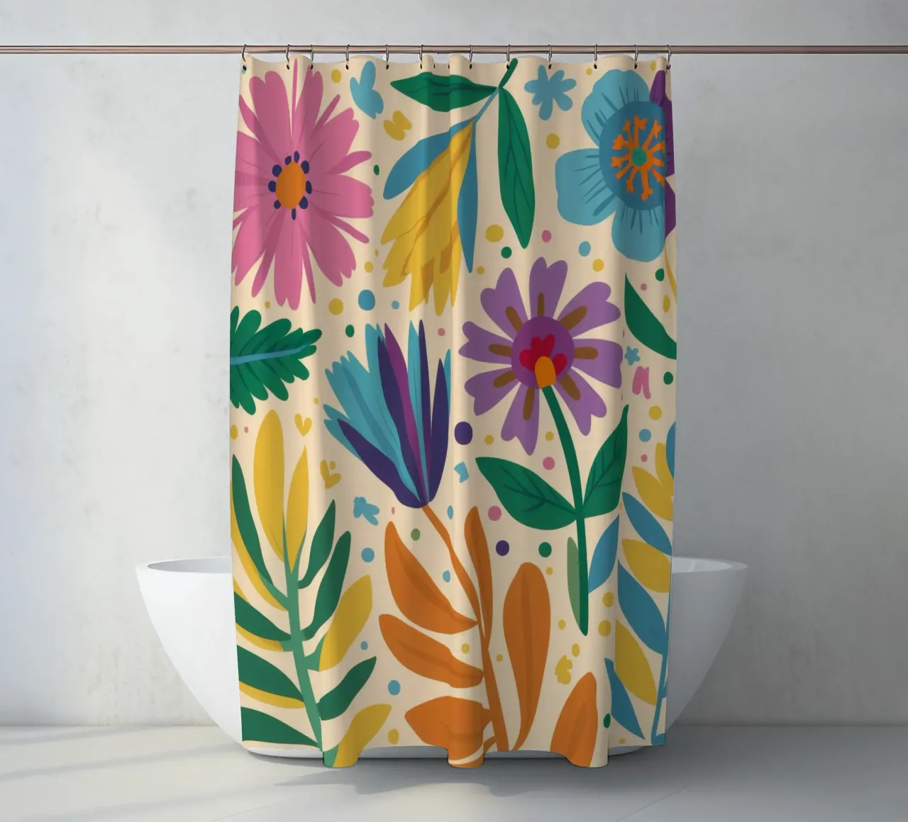 Patch di fiori selvatici stravaganti tenda da doccia da Solace Light