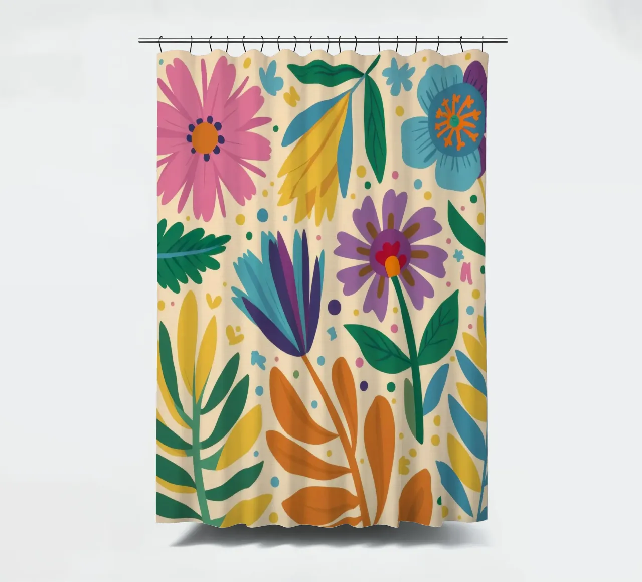 Patch di fiori selvatici stravaganti tenda da doccia da Solace Light