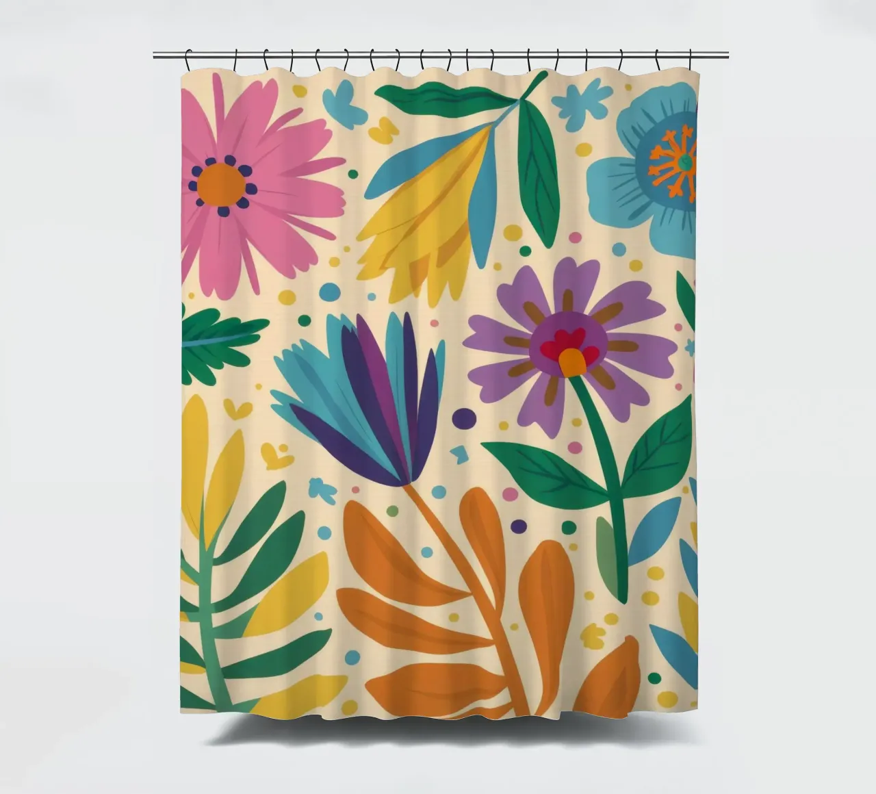 Patch di fiori selvatici stravaganti tenda da doccia da Solace Light