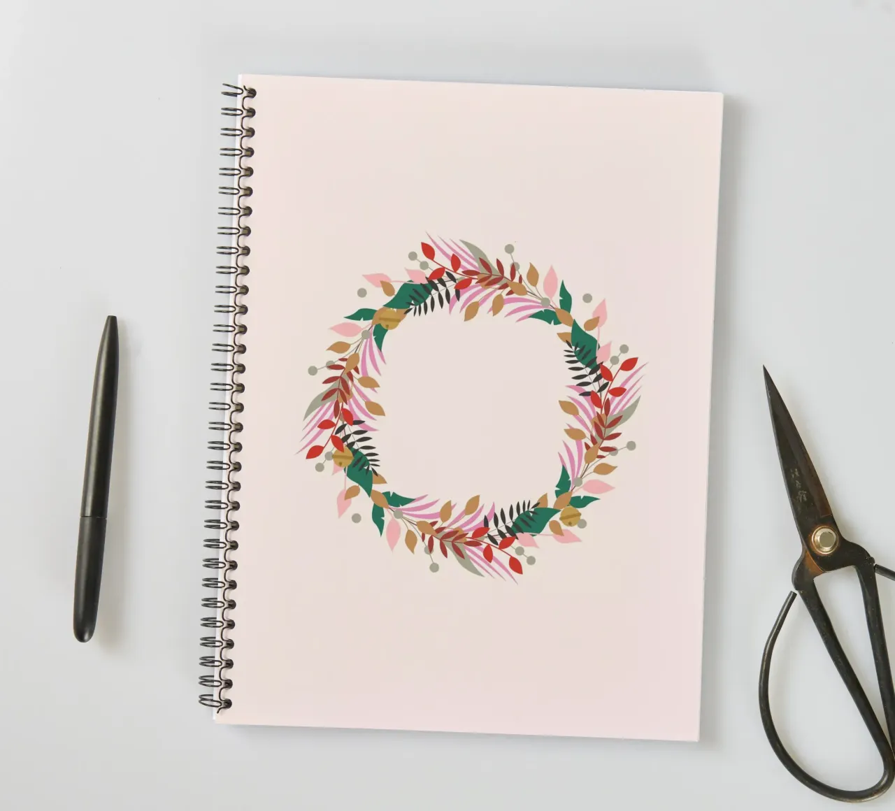 Wreath Editorial spiral notebook by janamossmann