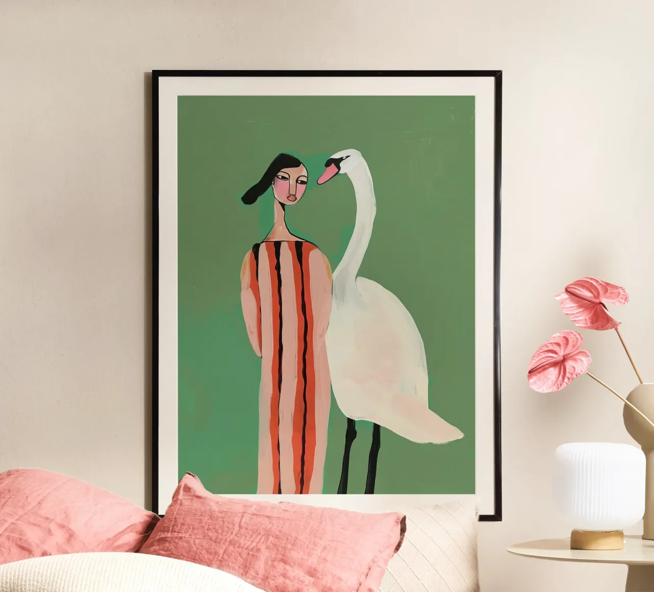 Il cigno e la donna poster da Sienna Atelier