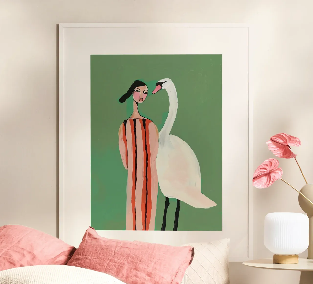 Il cigno e la donna poster da Sienna Atelier