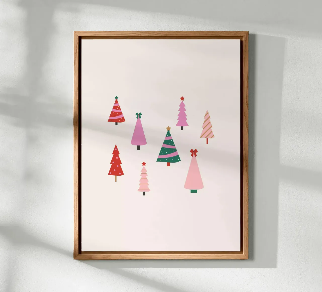 Weihnachtswald bunt Forex-Platte mit Artbox-Rahmen von janamossmann