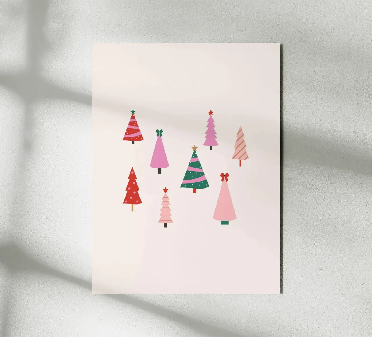 Weihnachtswald bunt Forex-Platte mit Artbox-Rahmen von janamossmann