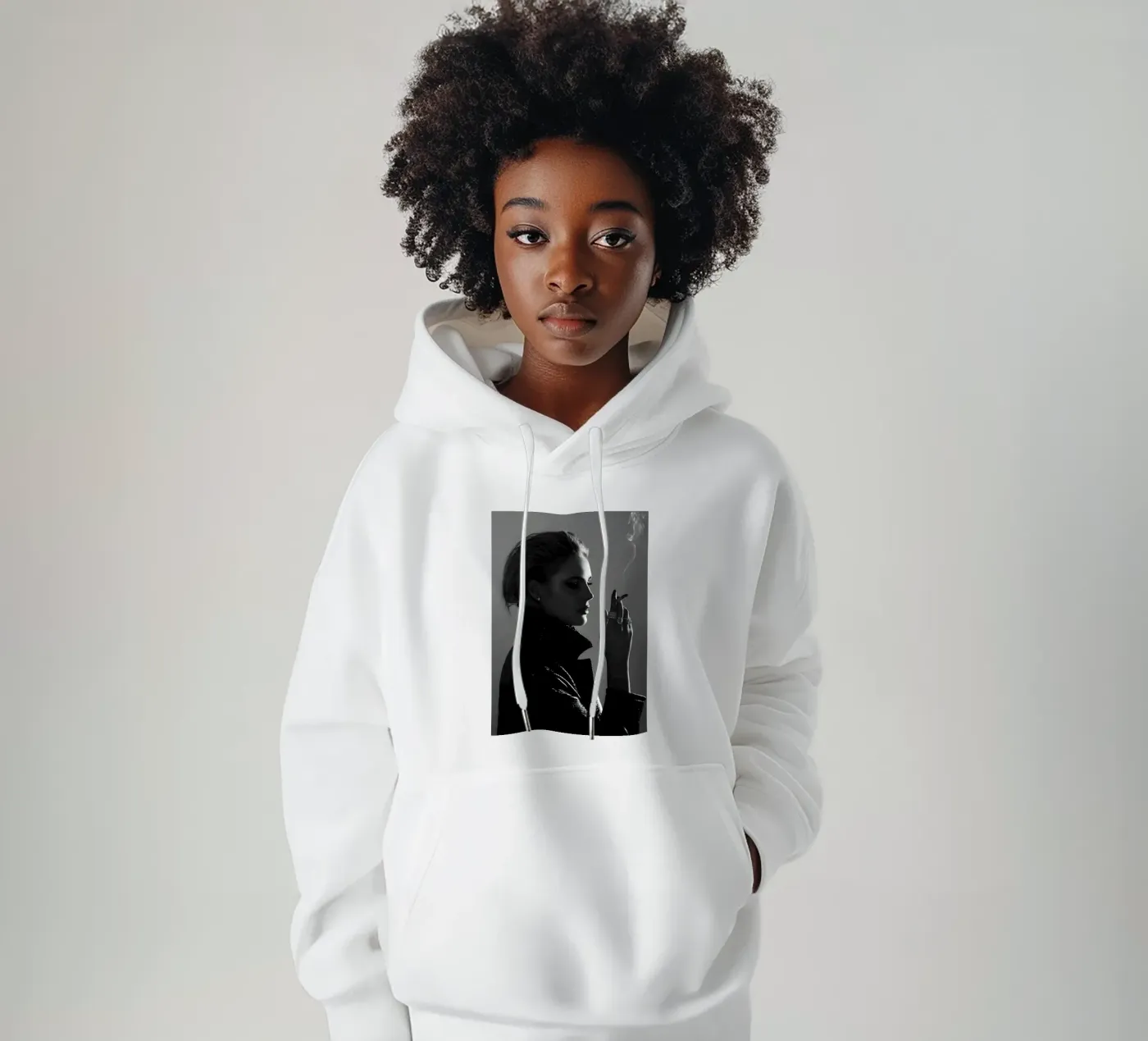 Fumo e profilo felpa con cappuccio da Galery Vintage