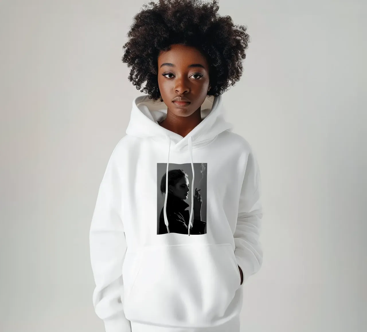 Fumo e profilo felpa con cappuccio da Galery Vintage