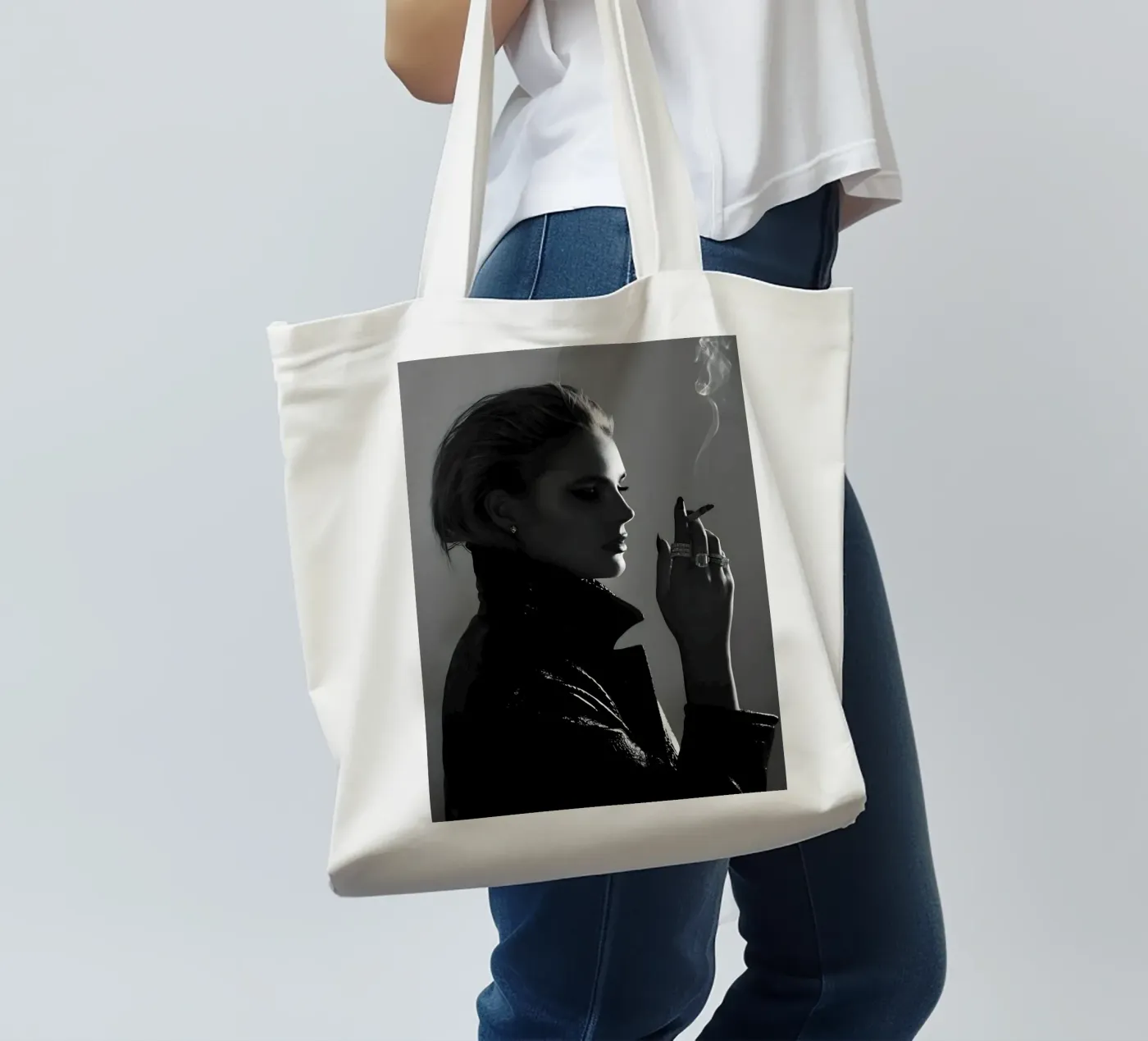 Smoke and Profile borsa in juta da Galery Vintage