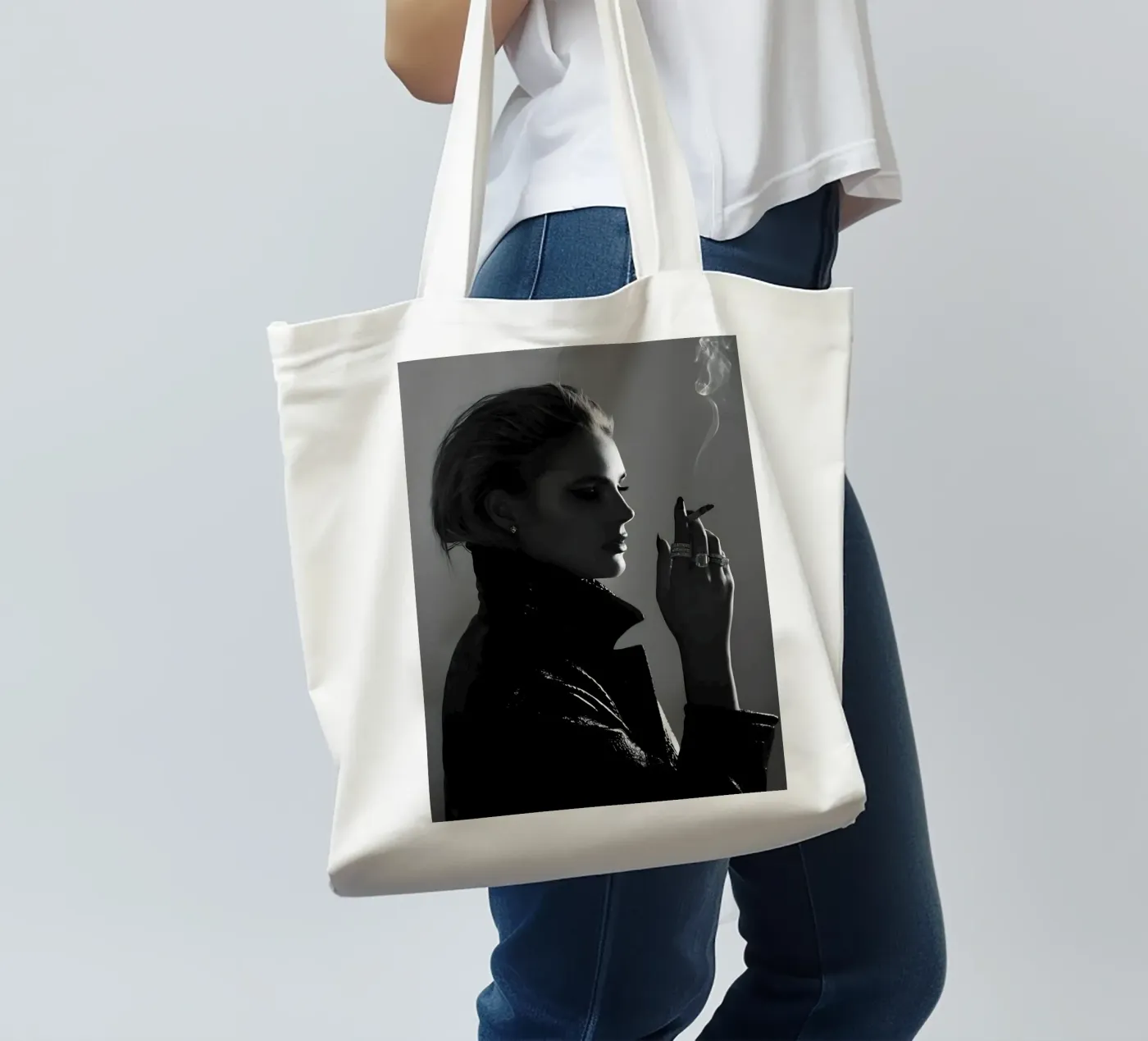 Smoke and Profile borsa in juta da Galery Vintage