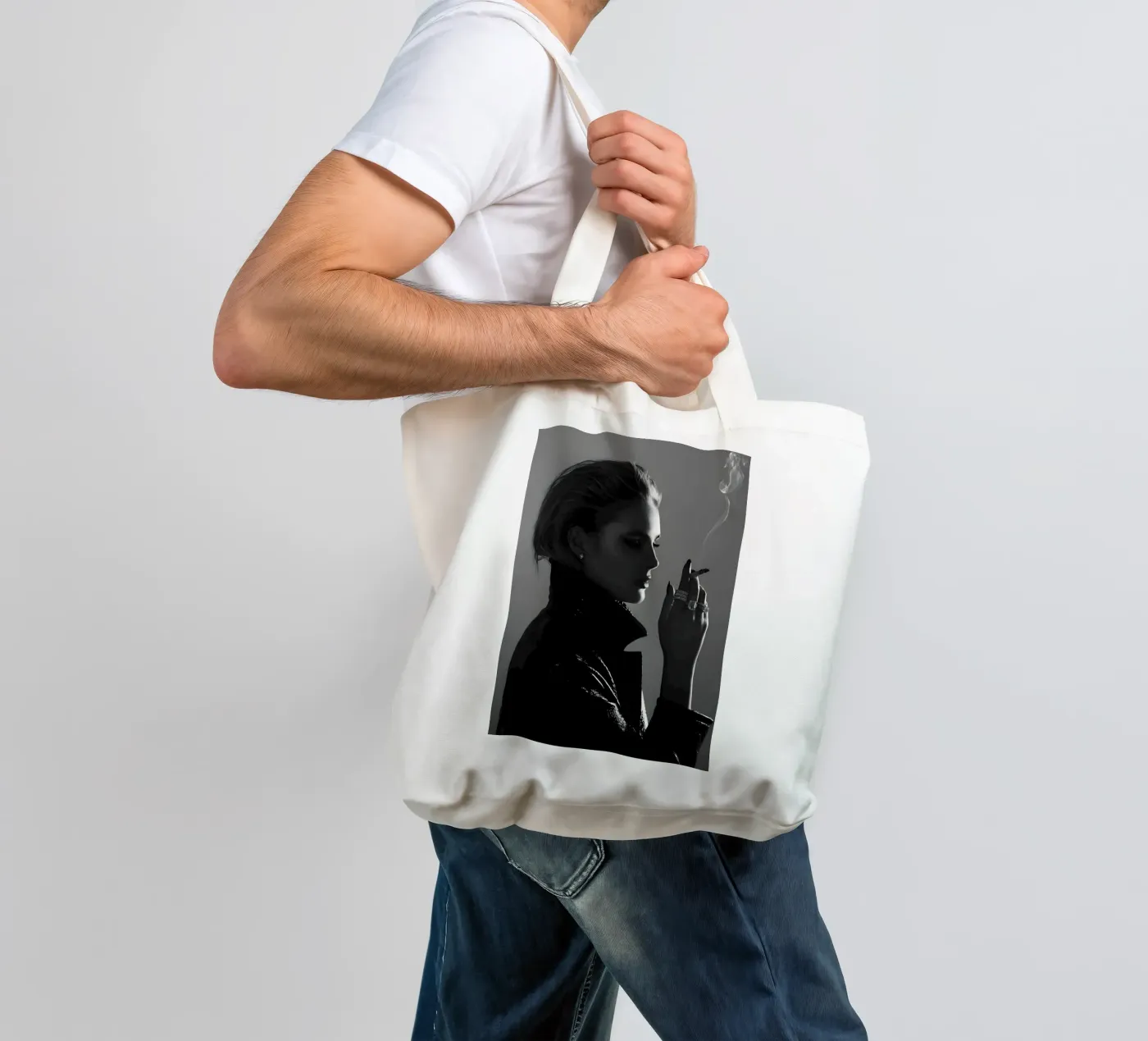 Smoke and Profile borsa in juta da Galery Vintage