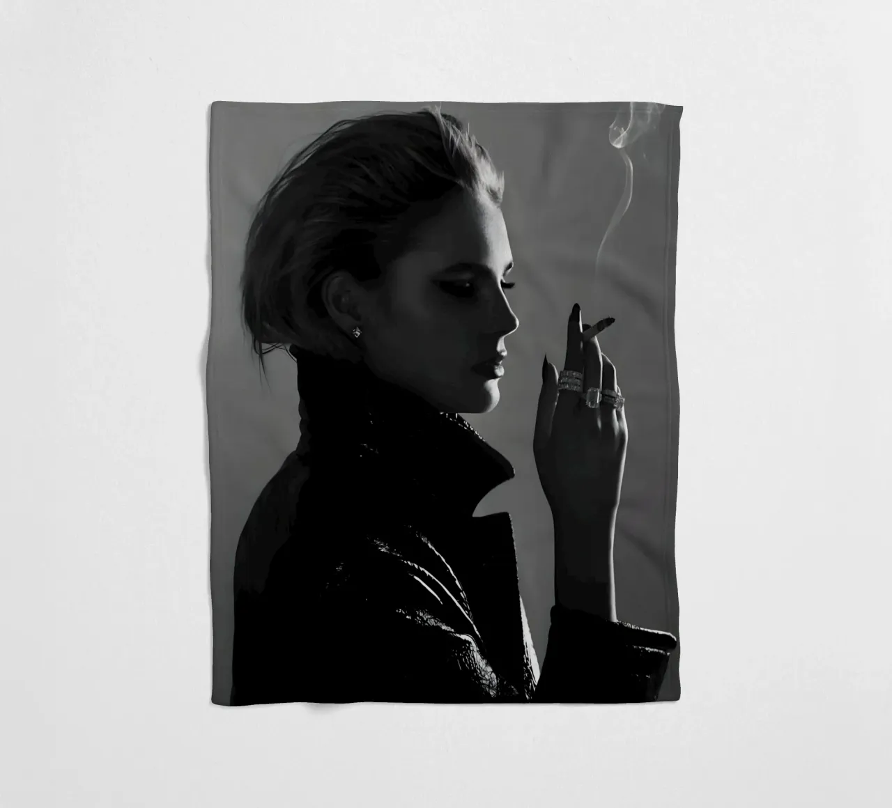 Fumo e profilo coperta in pile da Galery Vintage