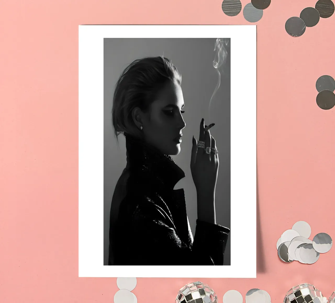 Fumo e profilo foglio adesivo da Galery Vintage