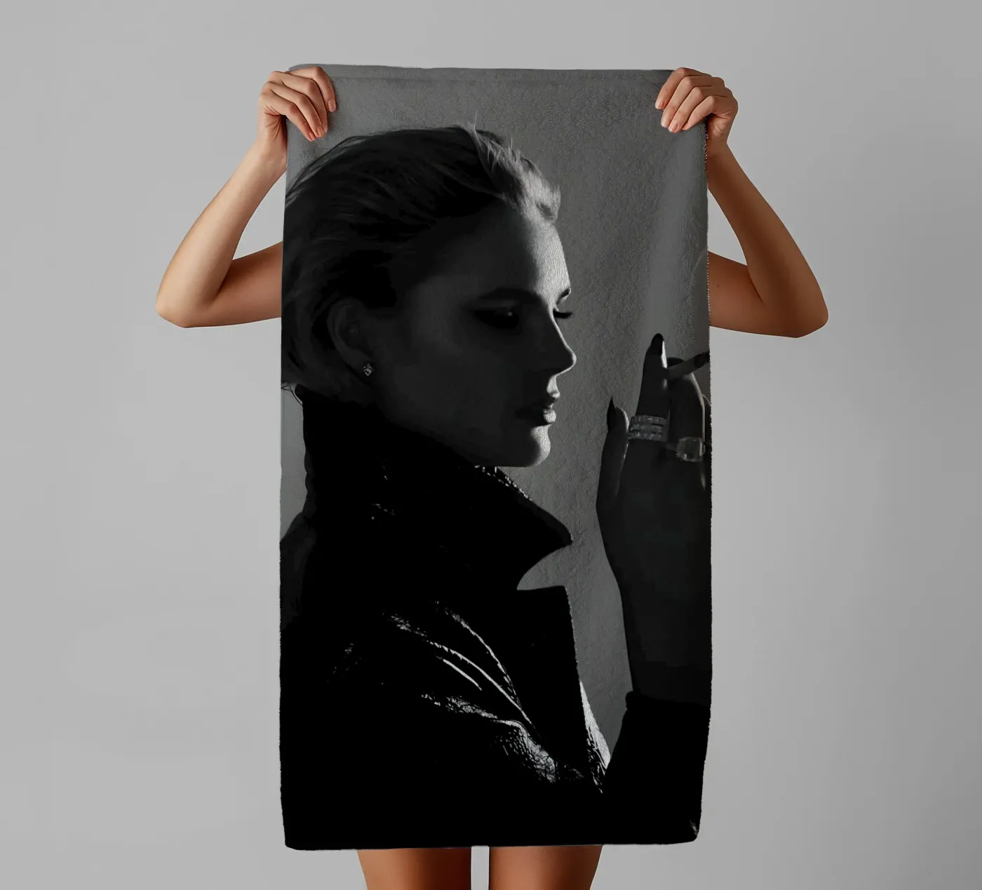 Fumo e profilo asciugamano da bagno da Galery Vintage