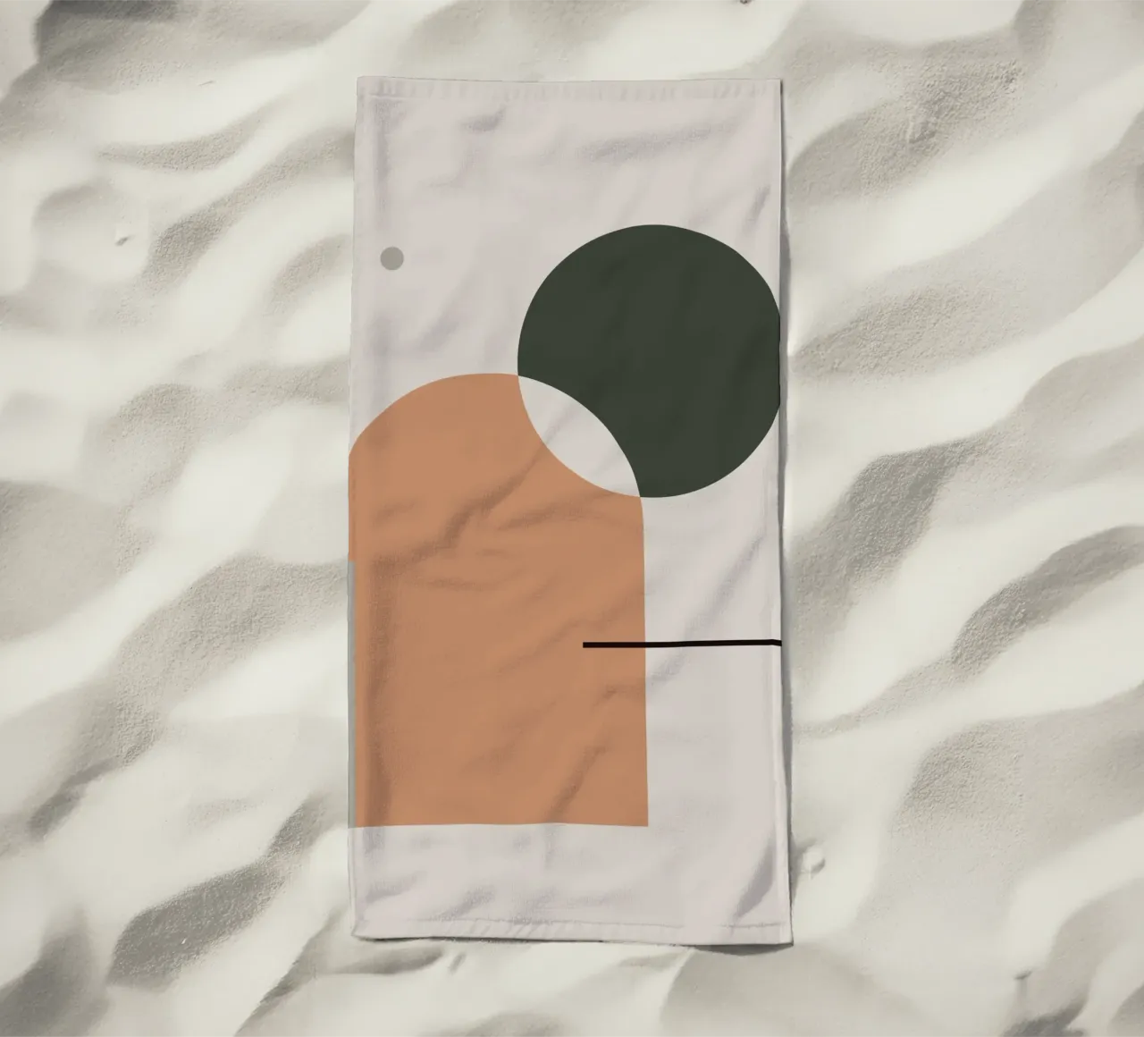 Eenvoudige harmonie - Abstracte compositie strandhanddoek van KHouse Studio