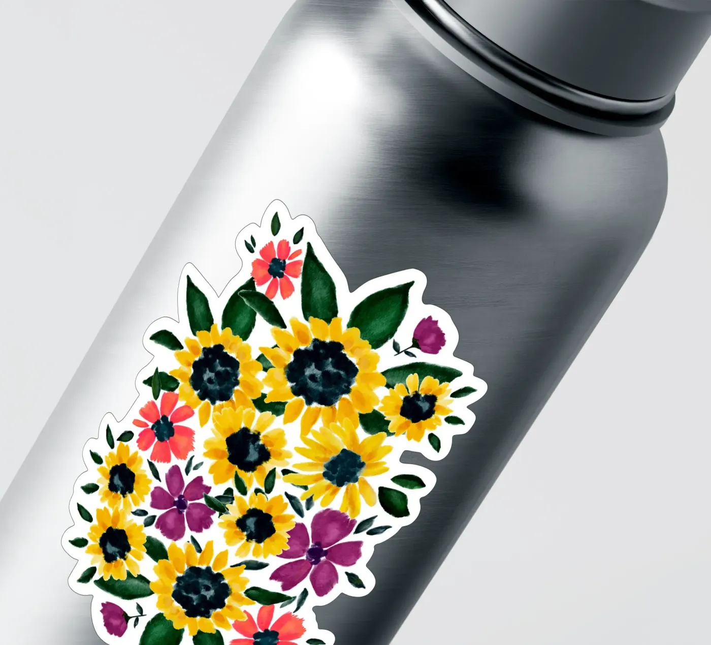 Zonnebloemen sticker van Petra Lang - Floral Art