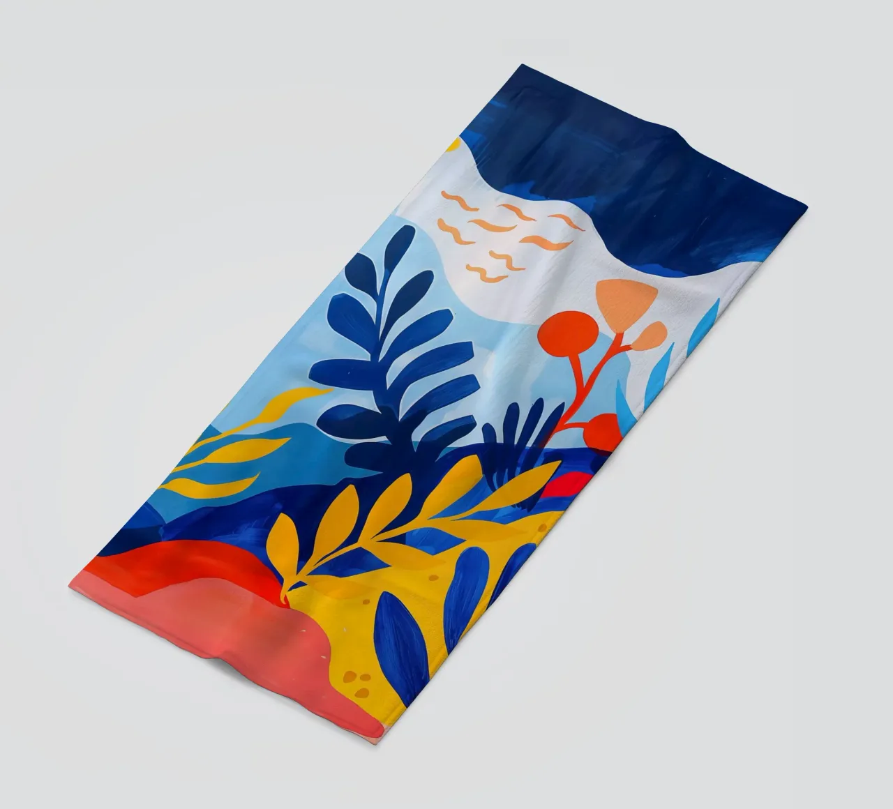 Paesaggio marino floreale con fiori di spiaggia telo mare da Autofocus