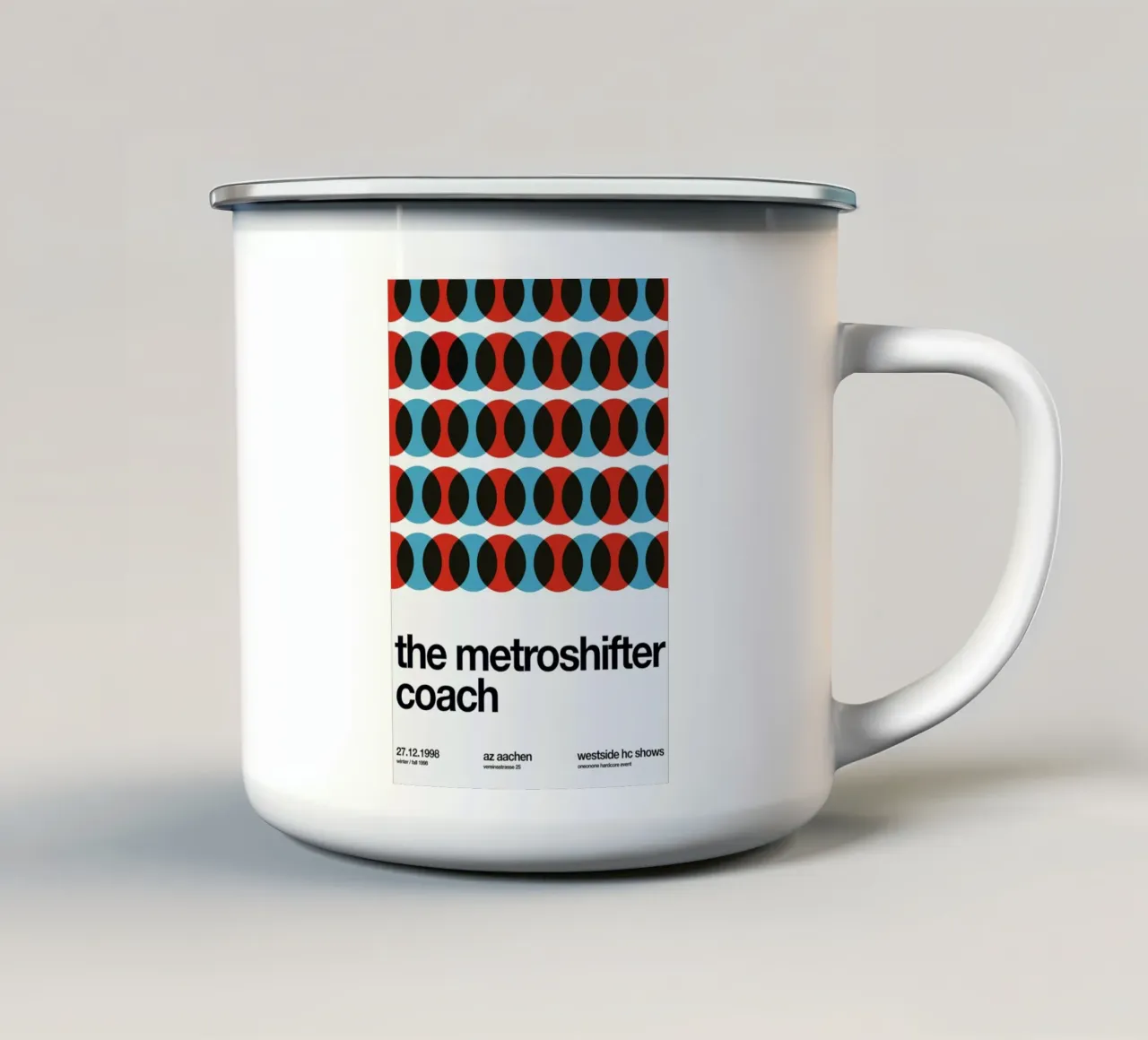 Metroshifter enamel mug by Stephan Kochs