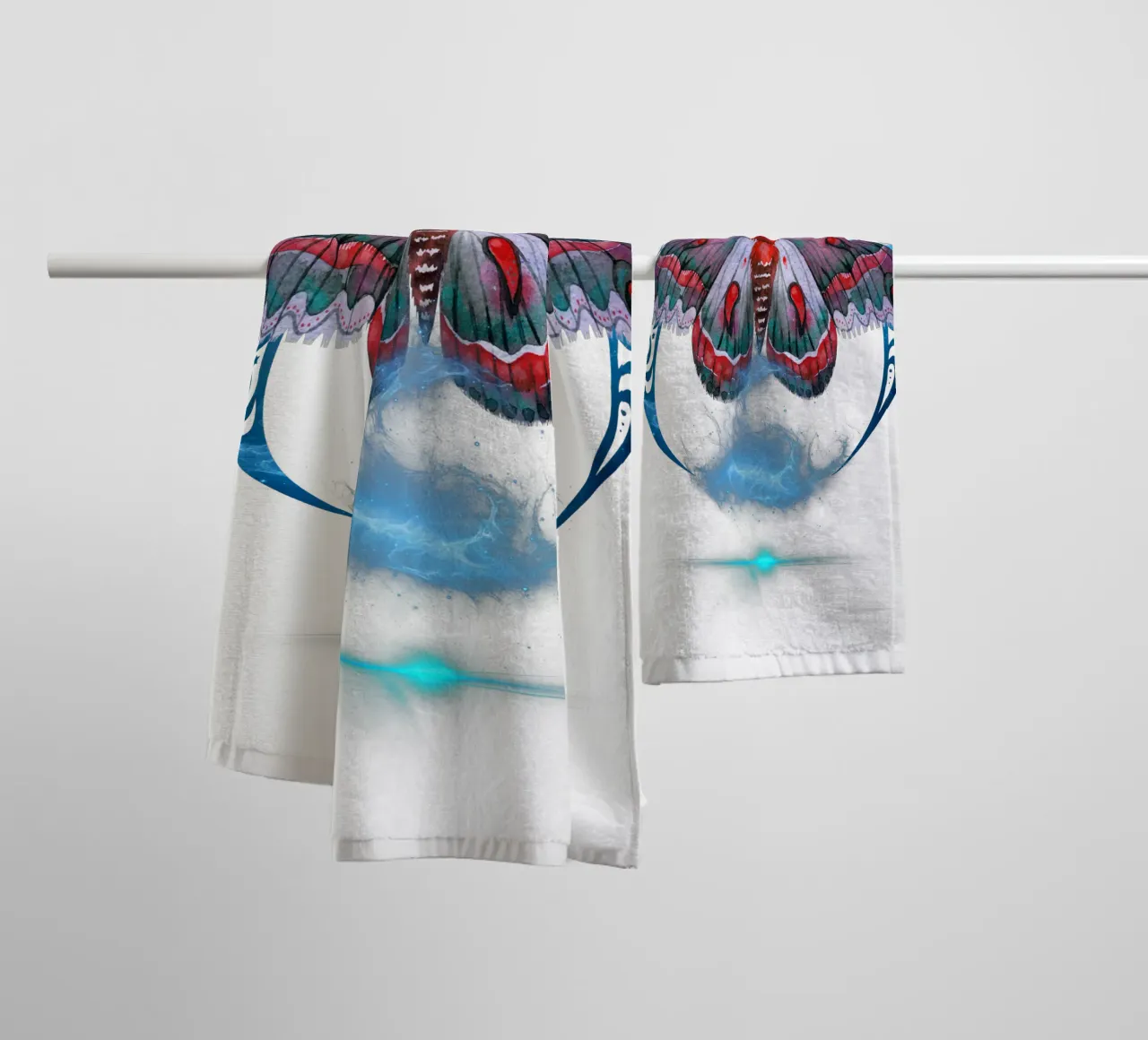 Mystical Moth with Moon and Stars towel by Eva Nev