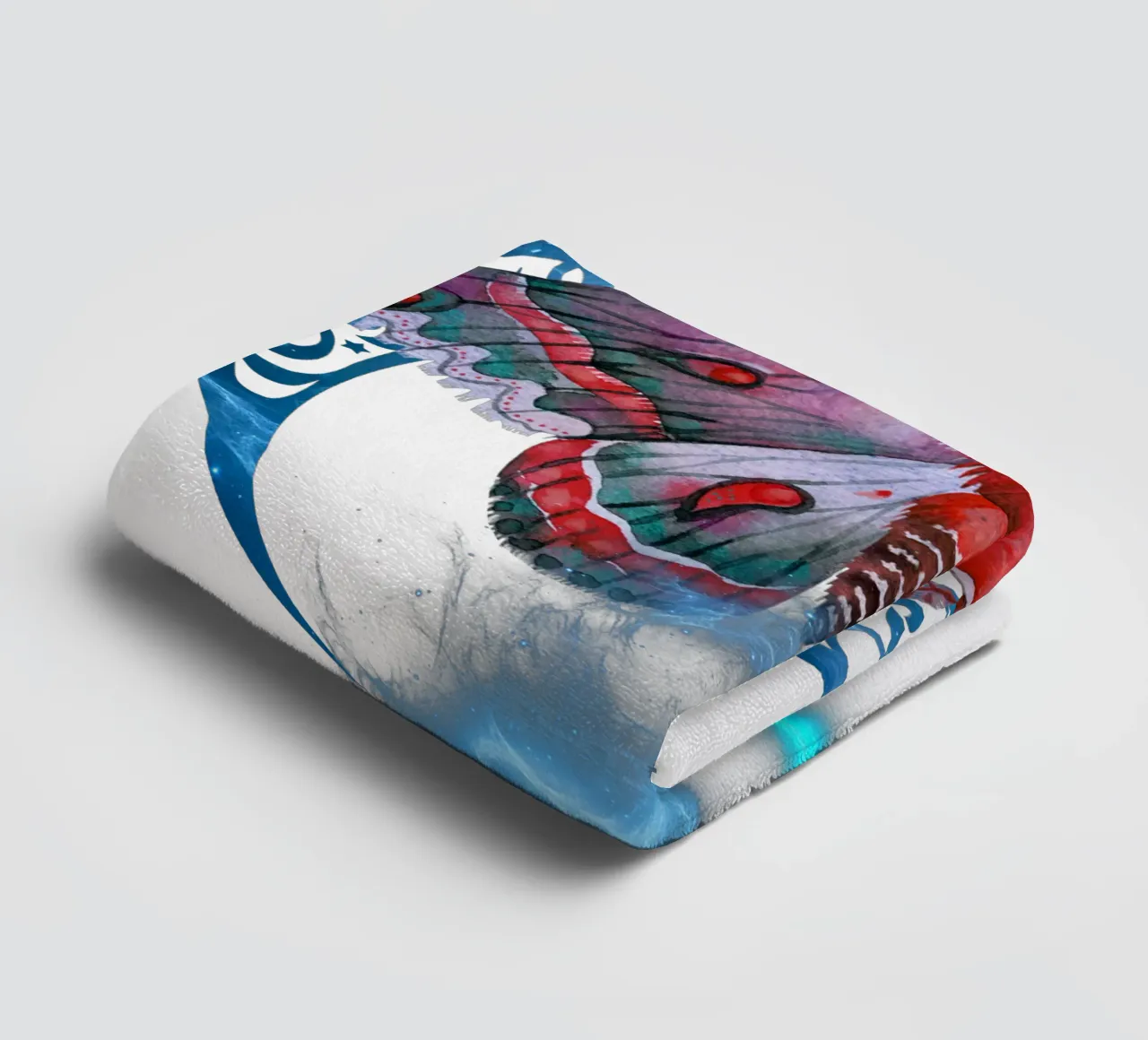 Mystical Moth with Moon and Stars towel by Eva Nev