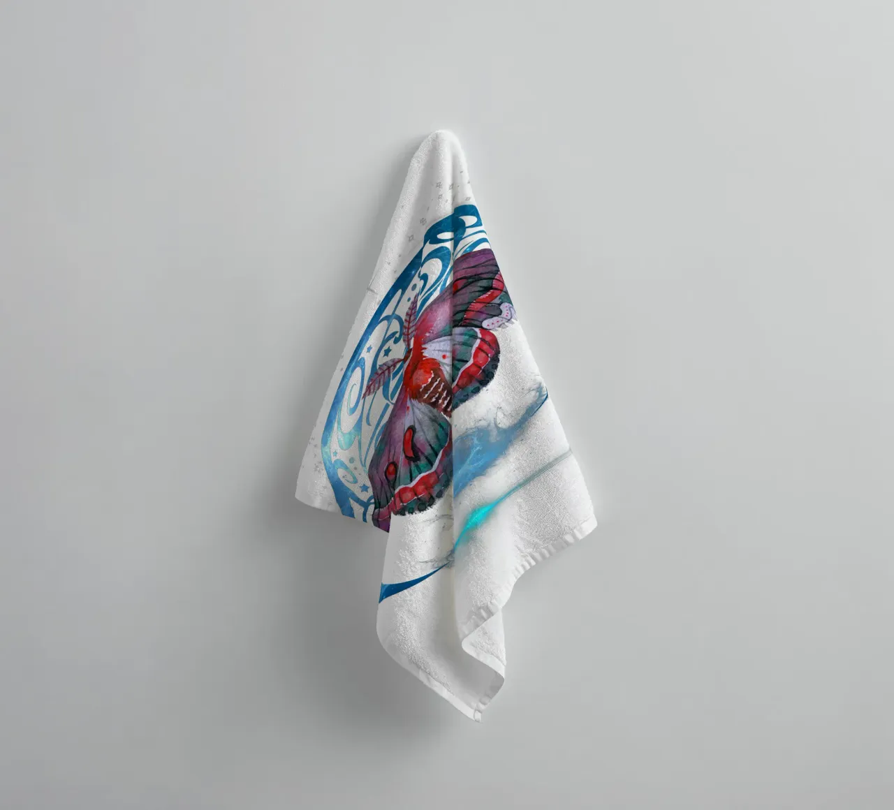 Mystical Moth with Moon and Stars towel by Eva Nev