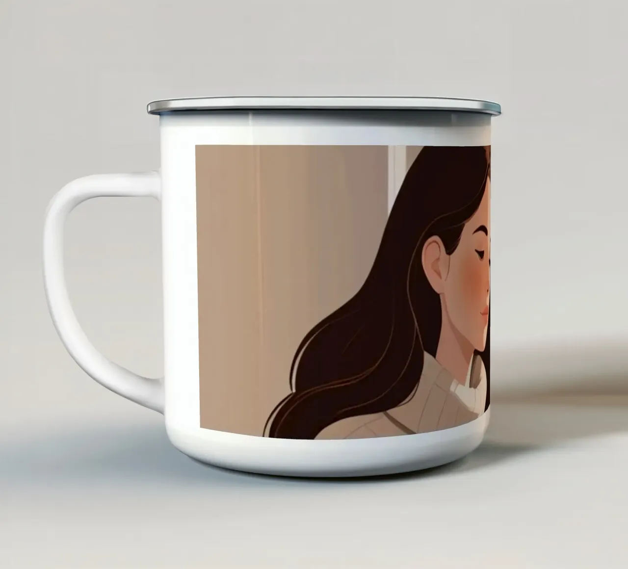 La quiete mattutina tazza in smalto da Maison Solis