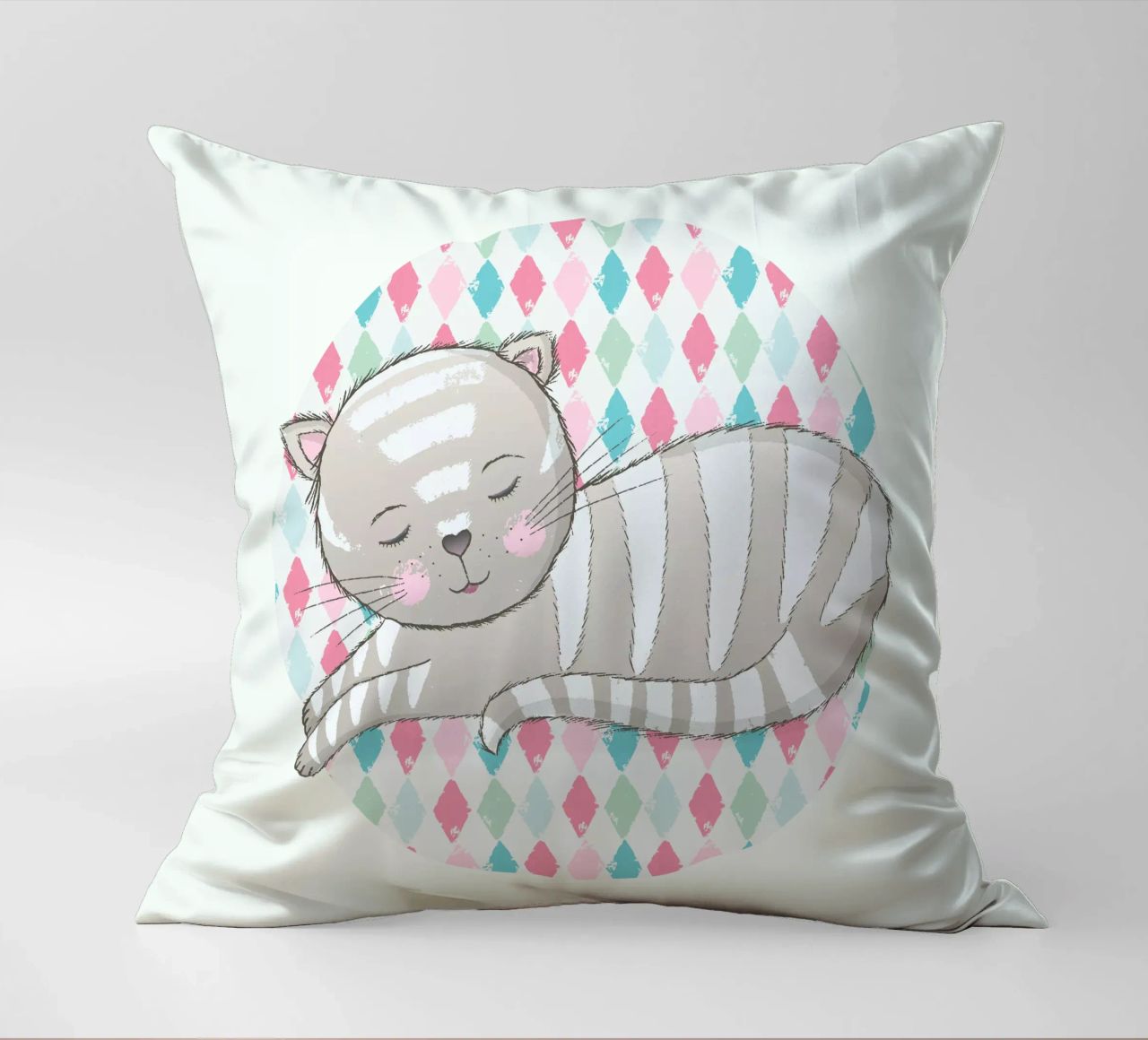 Simpatico gatto che dorme sulla sua morbida coperta. cuscino da CalliLetters
