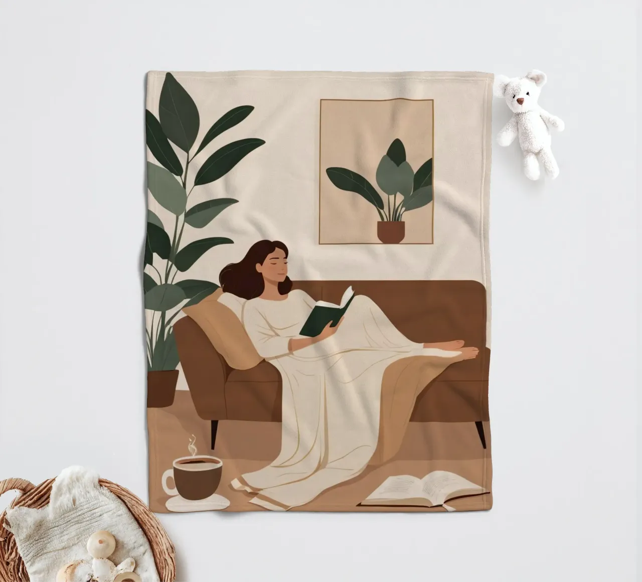 Abendliche Flucht Fleecedecke von Maison Solis