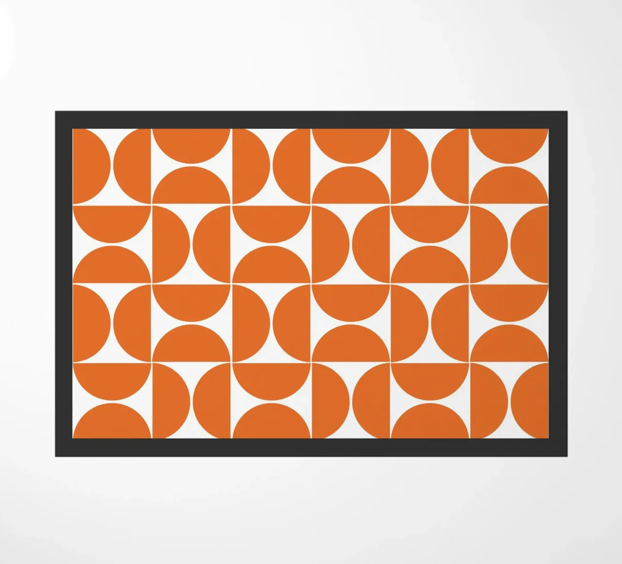 Arancione metà secolo moderno semi pattern zerbino da Timeless moderna