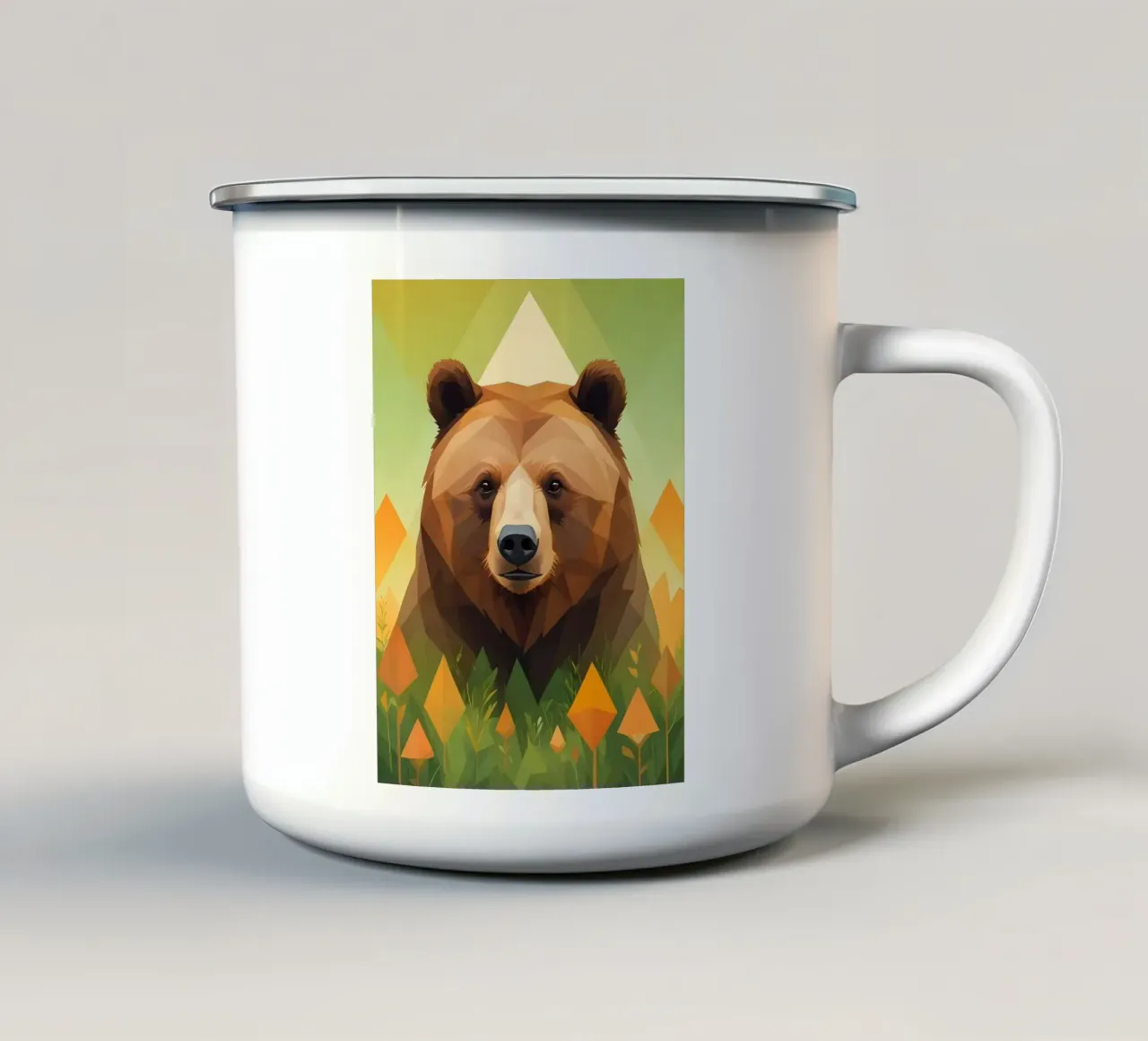 Orso geometrico - Fauna selvatica moderna tazza in smalto da Graceful Desine