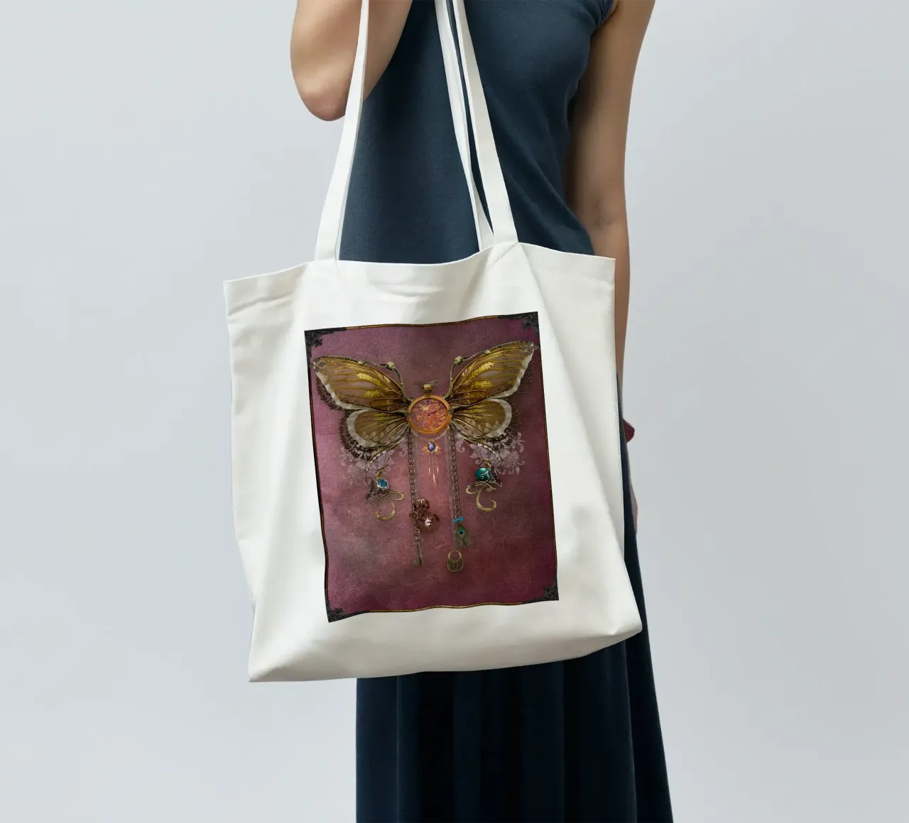 Farfalla steampunk borsa in juta da Eva Nev