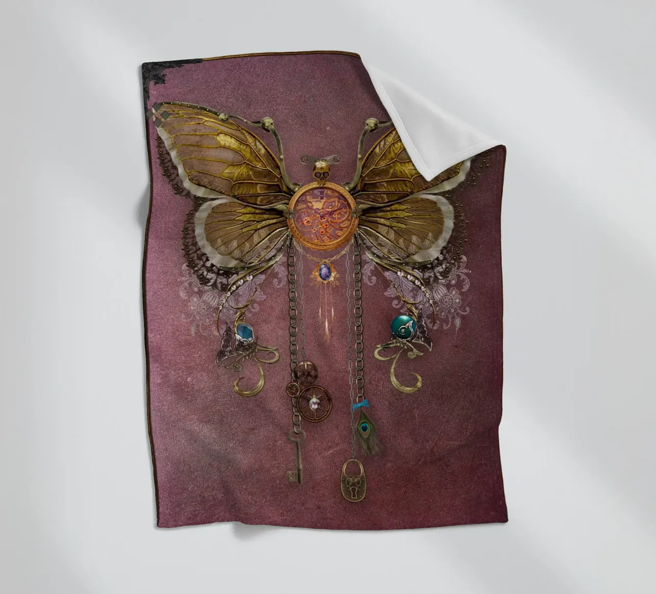 Farfalla steampunk coperta in pile da Eva Nev