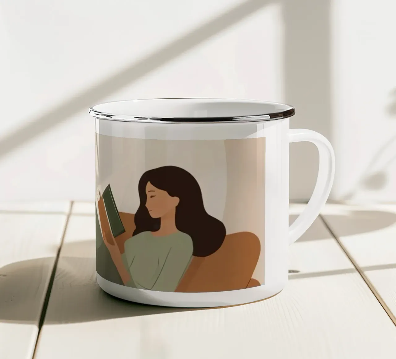 Ritiro tranquillo tazza in smalto da Maison Solis