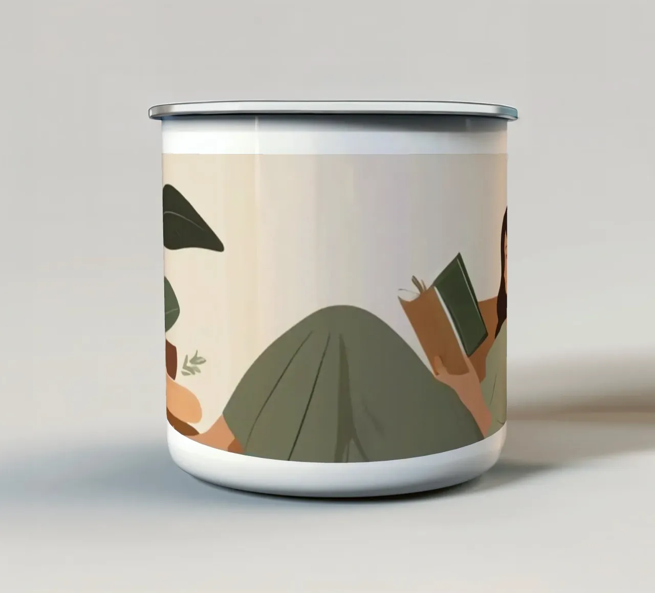 Ritiro tranquillo tazza in smalto da Maison Solis