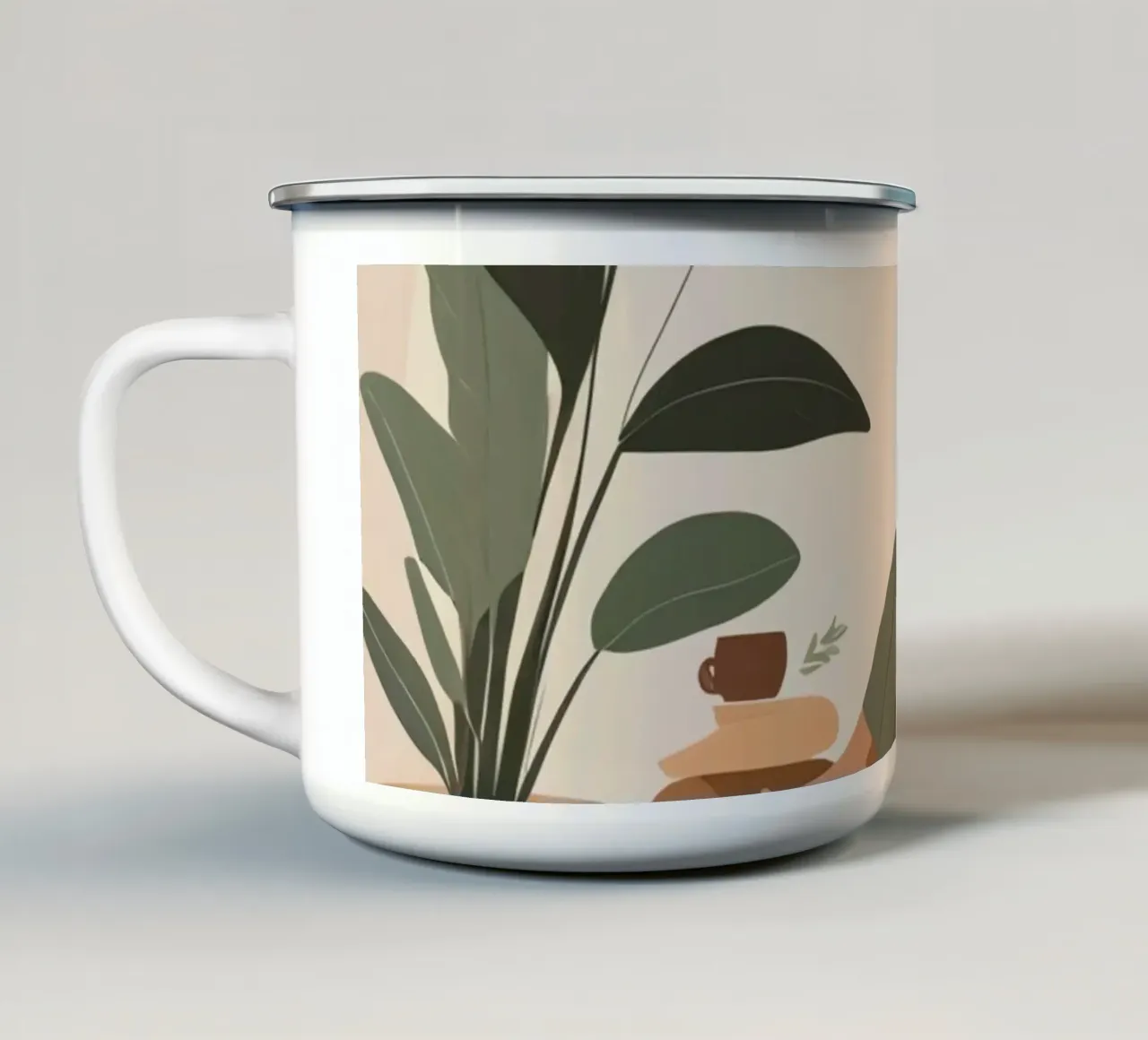 Ritiro tranquillo tazza in smalto da Maison Solis