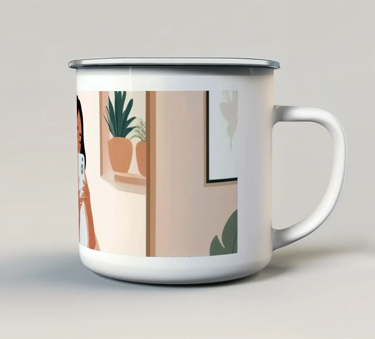 Riflessi allo specchio tazza in smalto da Maison Solis