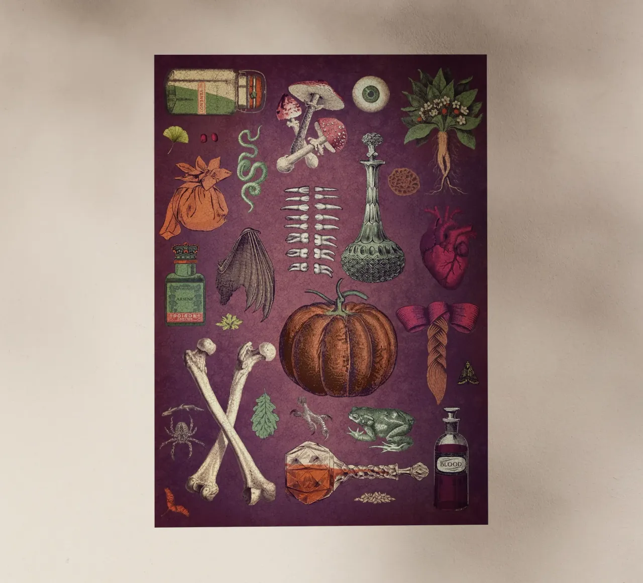 Collage Basic Ingredients for a Witch pellicola backlit da Eva Nev