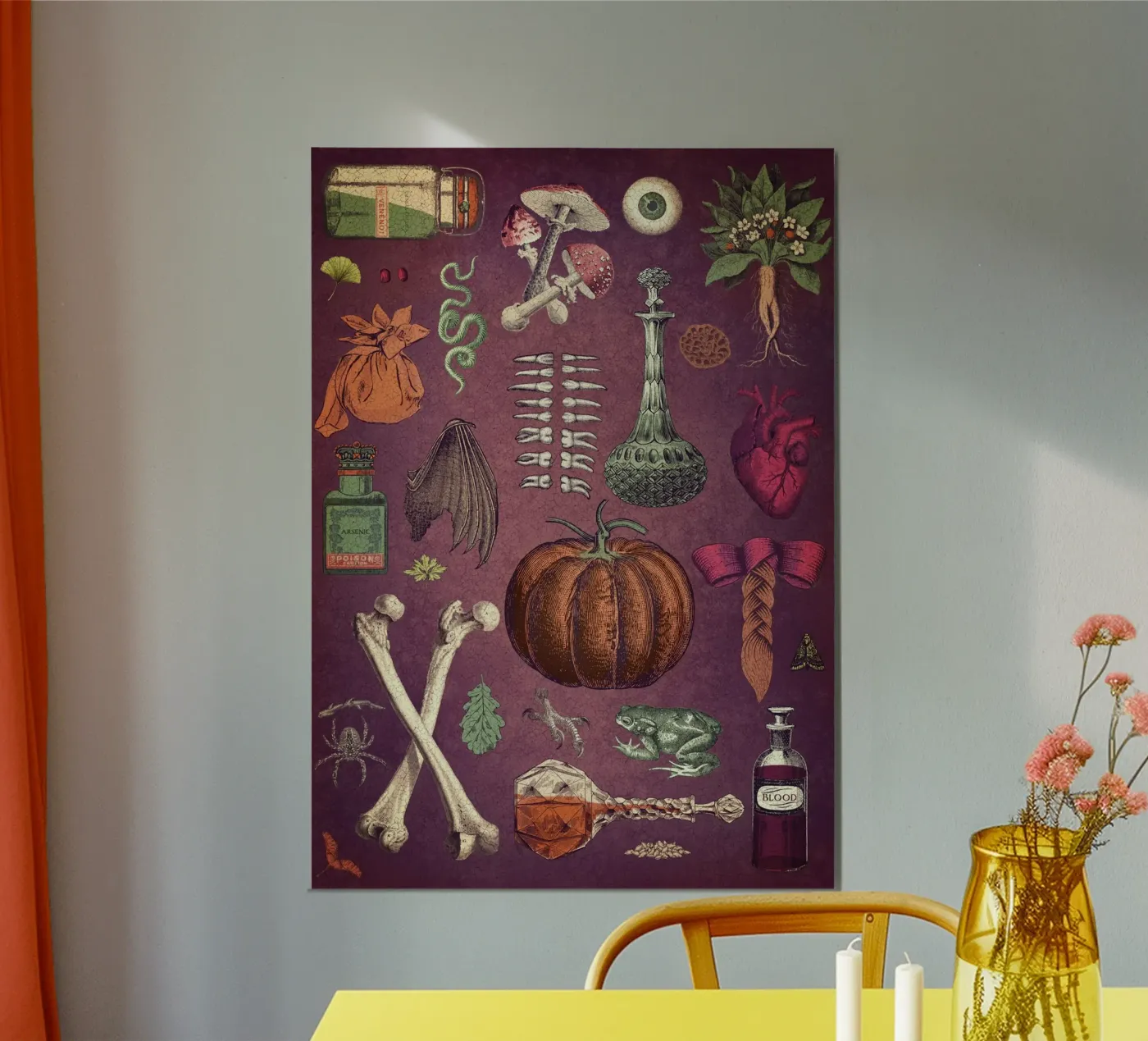 Collage Basic Ingredients for a Witch poster by Eva Nev