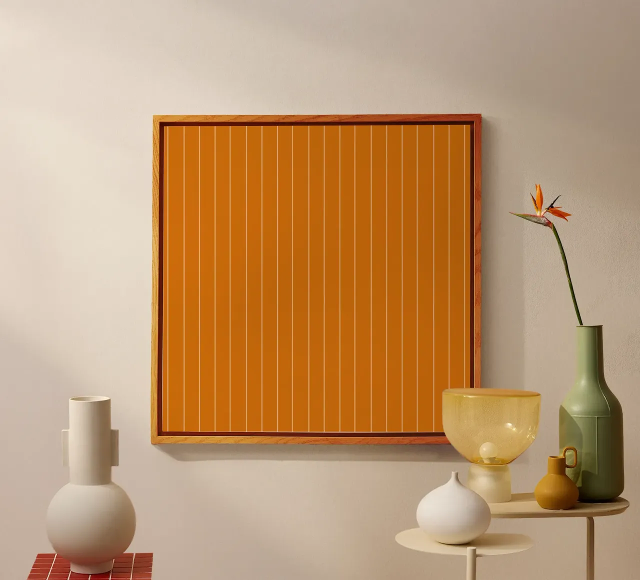 Thin Orange Lines Acryl-Glas von Timeless moderna
