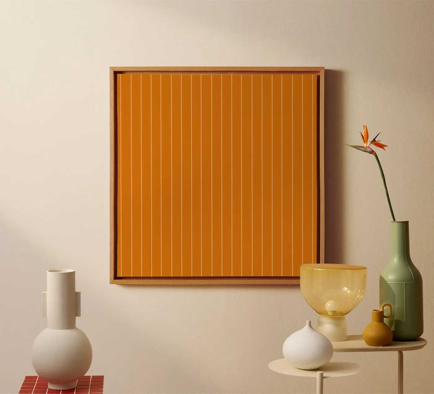 Thin Orange Lines canvas van Timeless moderna