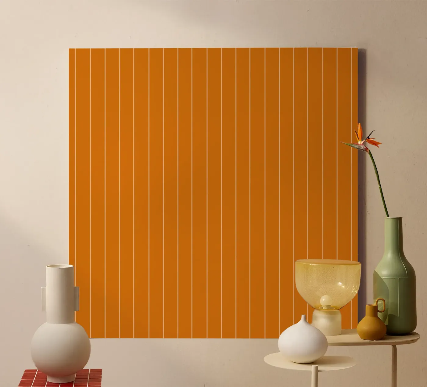 Thin Orange Lines canvas van Timeless moderna