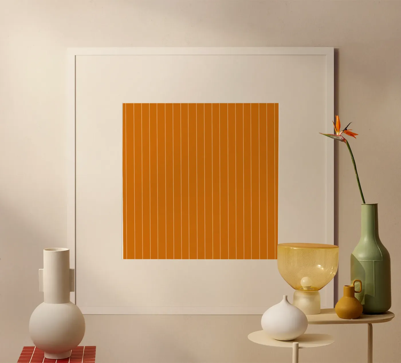 Thin Orange Lines poster by Timeless moderna