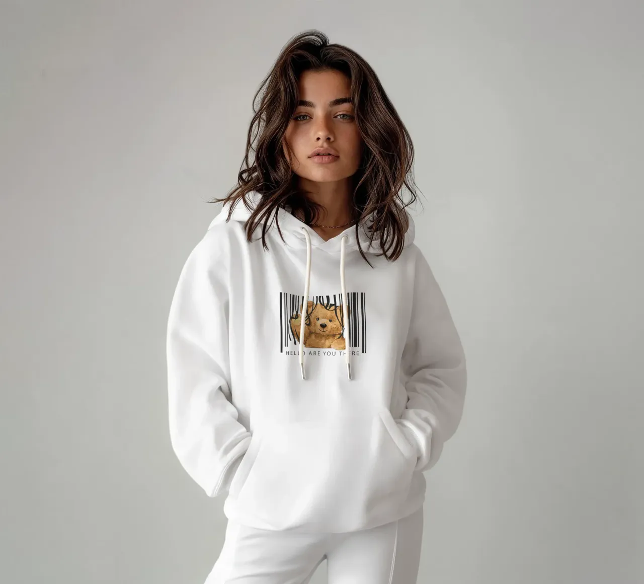 Ciao Are You There Bär felpa con cappuccio da Bear Tees