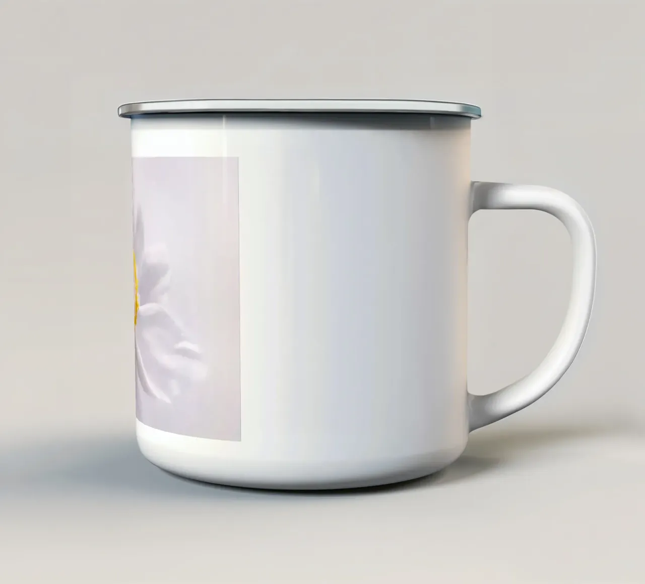 Anemone bianco tazza in smalto da Atteloi