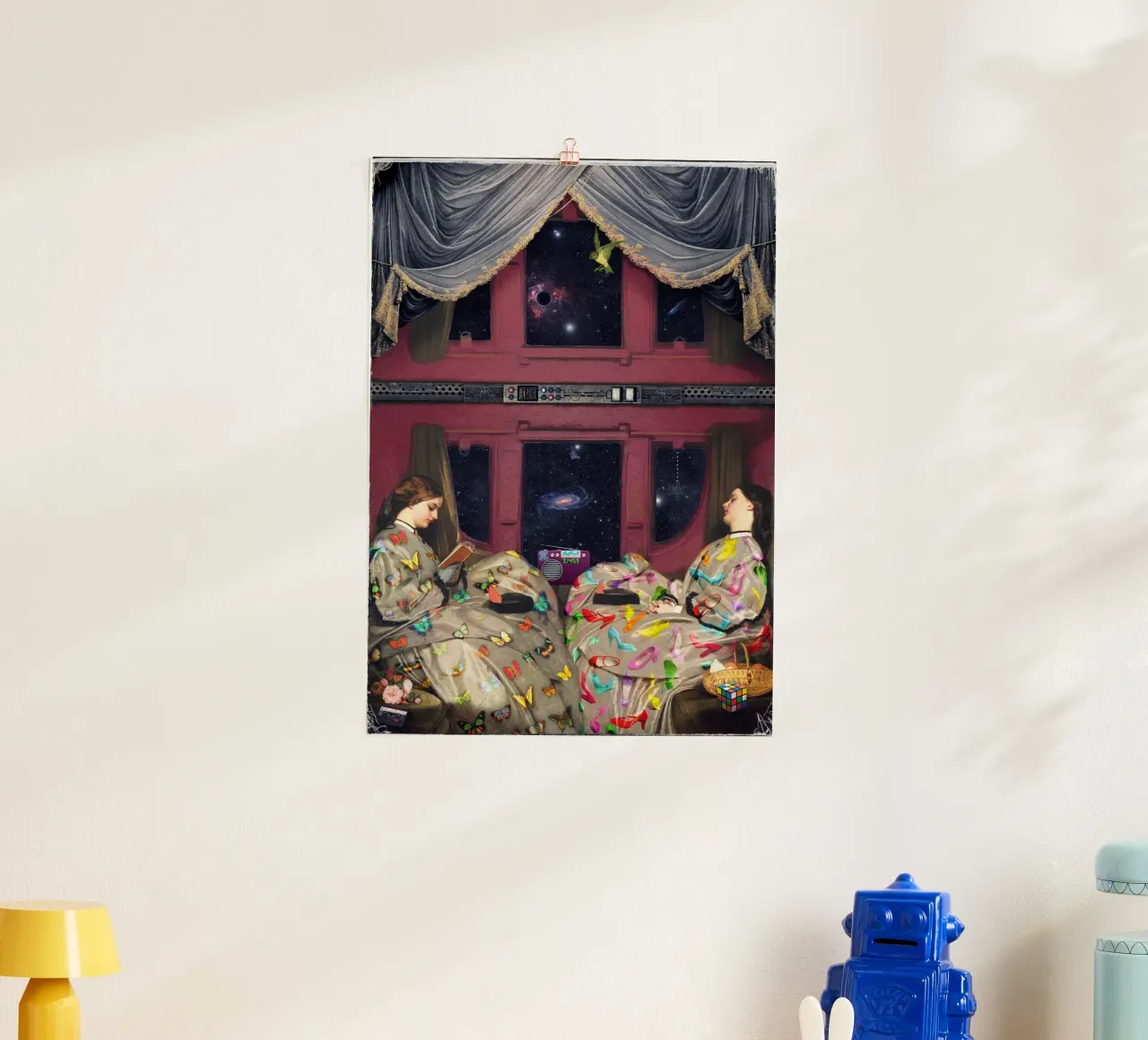 Attraverso l'universo poster con telaio in alluminio da Eva Nev