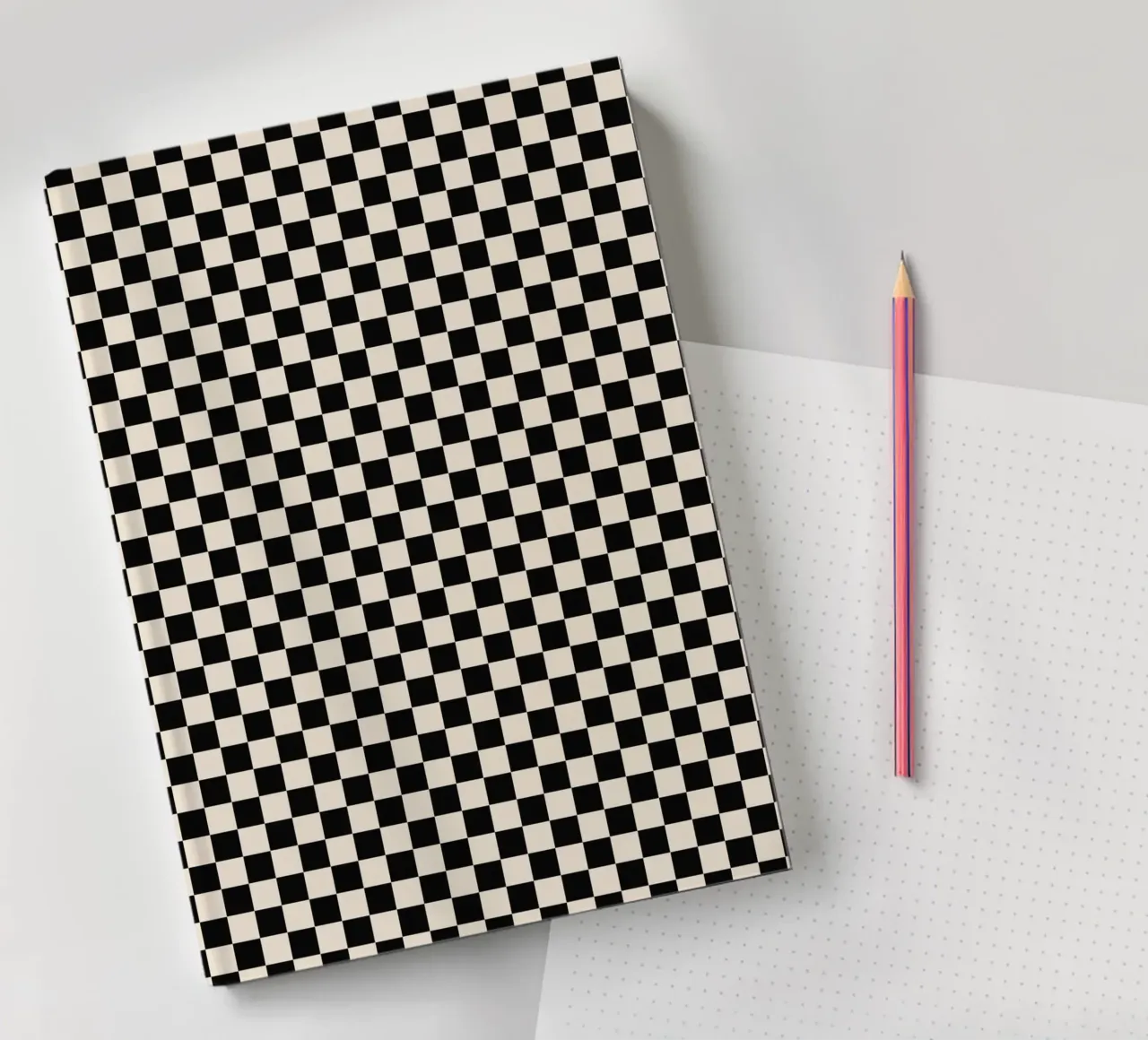 Black small checks notebook by Timeless moderna