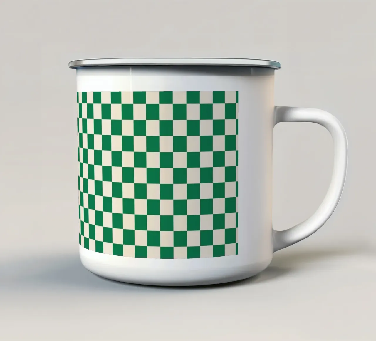 Assegni piccoli verde cadmio tazza in smalto da Timeless moderna